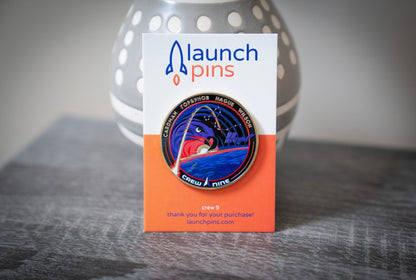 NASA Crew-9 USCV-9 Mission Patch hard enamel pin featuring detailed space mission design and vibrant colors.
