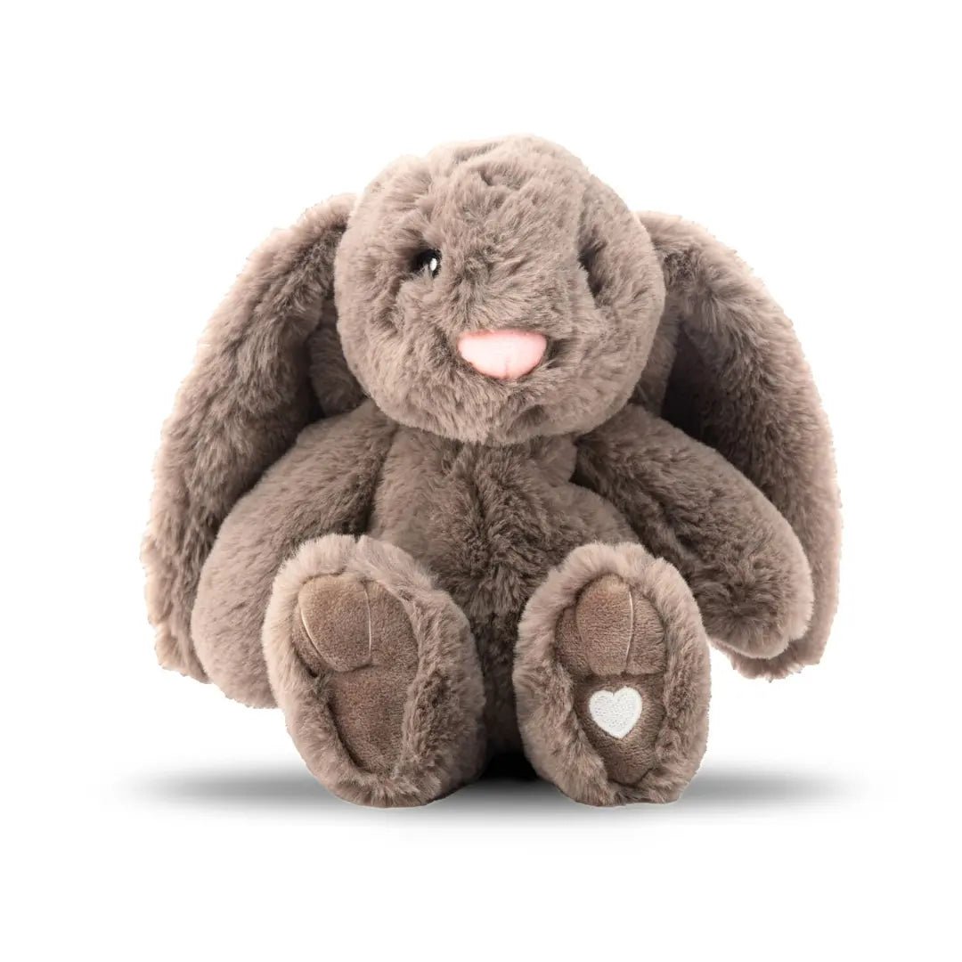 Lavender Life Company Xander Bunny lavender weighted plush stuffed bunny in mocha color, designed for calming and comfort.