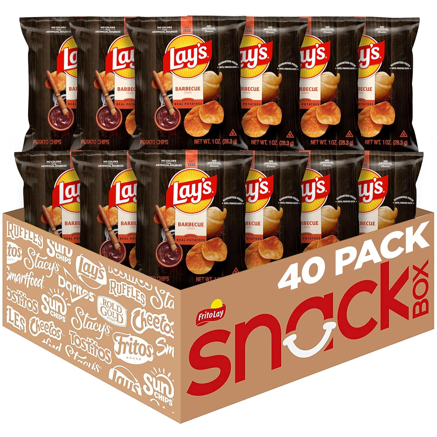 Lay's Potato Chips, 4 Flavor Variety Pack, 1 oz Single Serve Bags, (40 Pack) - BACKUPMYFILESNOW