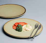 Round Ceramic Platter for Breakfast and Steak