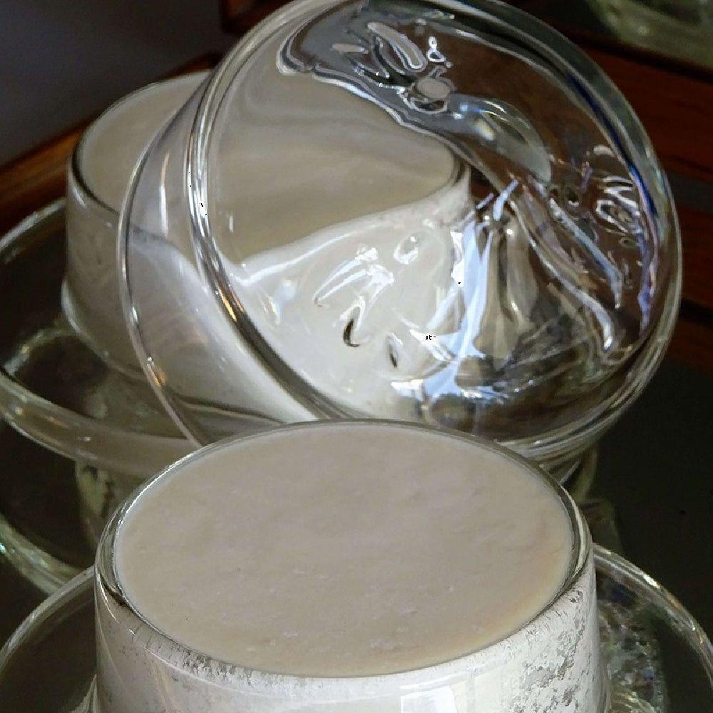 Martin de Candre Le Beurrier limited edition shaving soap in La Rochere 60g jar, creamy texture and elegant packaging.