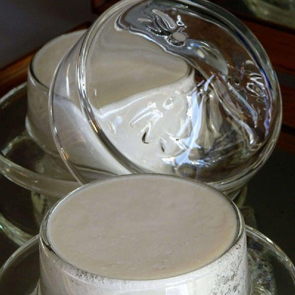 Martin de Candre Le Beurrier limited edition shaving soap in La Rochere 60g jar, creamy texture and elegant packaging.