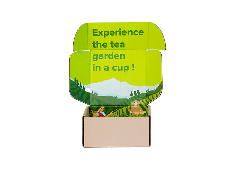Organic Lemongrass Green Tea blend by Nepal Tea, showing fresh lemongrass and green tea leaves in a natural setting.