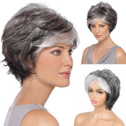 Liyouda Short Gray Pixie Cut Wigs Salt and Pepper Wigs for Black Women Natural looking Grandma Wig Old Lady Wigs for Older Women Grey Short Synthetic Hair Replacement Wigs - BACKUPMYFILESNOW