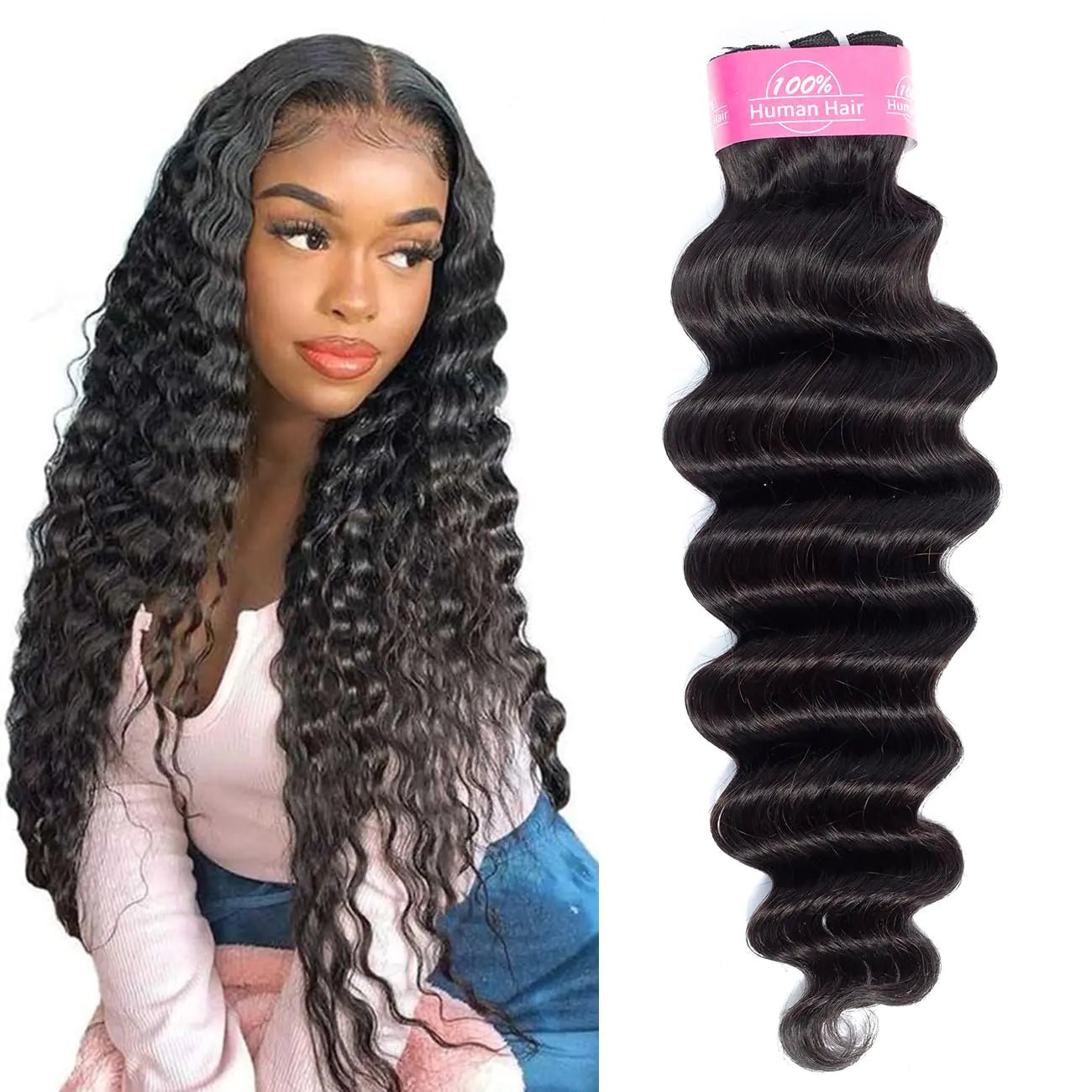 Loose Deep Wave Human Hair 1 Bundles 16inch Loose Deep Human Hair Bundles Wet and Wavy Human Hair Weave Brazilian Loose Deep Unprocessed Virgin Human Hair Bundles 100g/bundle - BACKUPMYFILESNOW