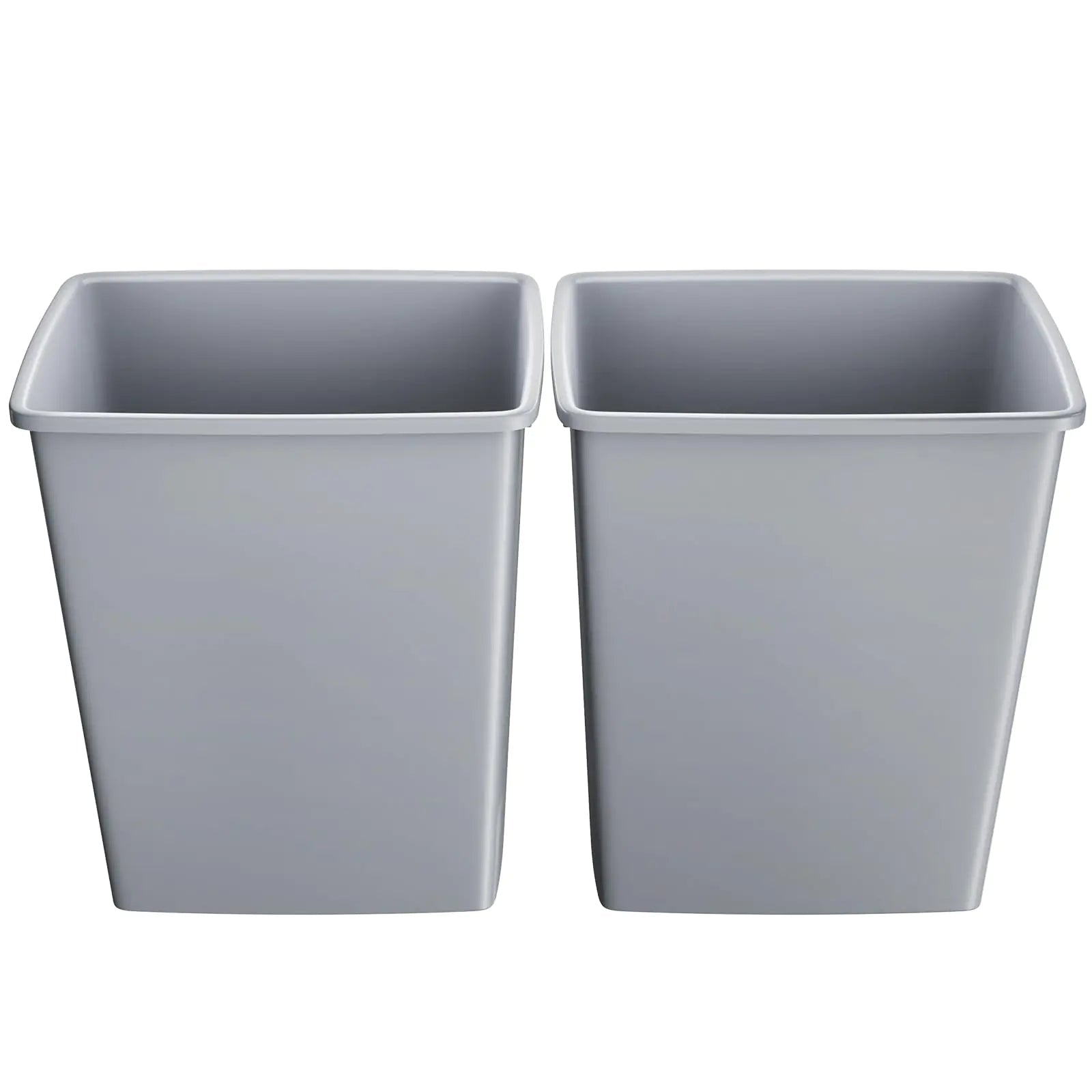 LOVMOR 35QT Kitchen Trash Can Sturdy and Lightweight Slim Trash Can Trash Cans for Kitchen Workspace Bathroom Office Easy to Clean 2 Pack Gray - BACKUPMYFILESNOW