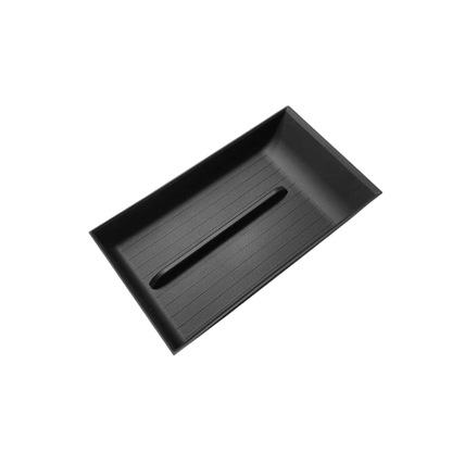 Tesla Model Y lower center console storage organizer by Tesery, designed for Juniper and 2026+ models, keeps essentials tidy.
