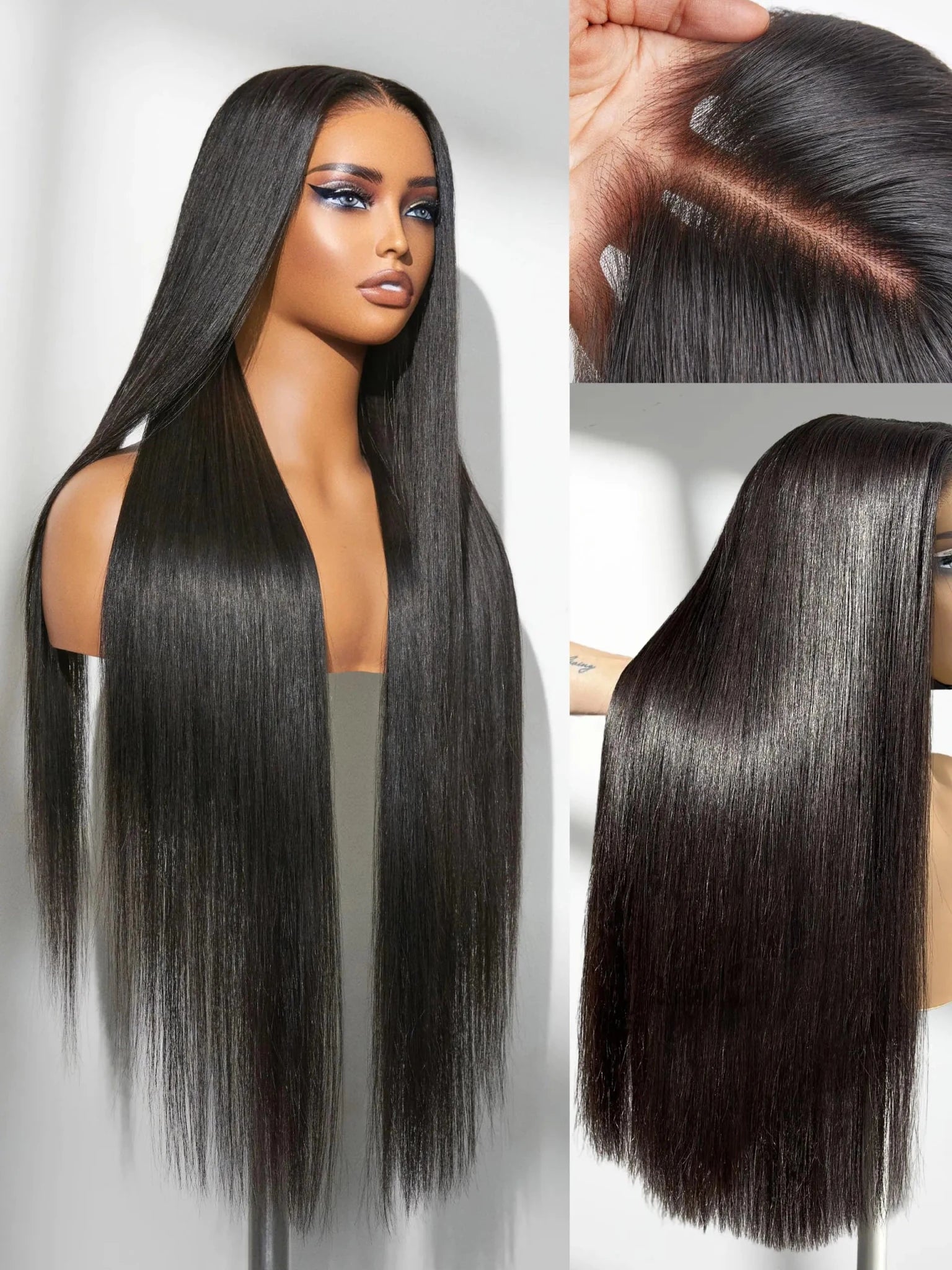 LUVME HAIR Straight 5x5 Lace Front Wigs Human Hair Glueless Wigs Human Hair Pre Plucked Pre Cut Long Black Wig Lace Closure Wigs Frontal Wigs Human Hair - BACKUPMYFILESNOW