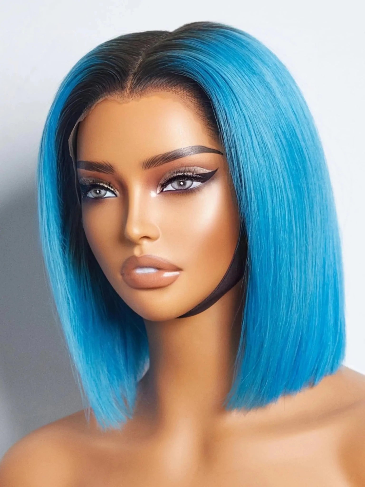 LUVME Short Bob Wig Human Hair Blue Lace Front Wig Human Hair 180% Density 10 Inch Straight Colored Wigs Human Hair 13x4 Lace Frontal Wigs Human Hair Pre Plucked Pre Cut - BACKUPMYFILESNOW