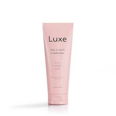 Luxe Cosmetics US Luxe Hair Growth Conditioner in a sleek bottle, designed to promote healthy hair growth.