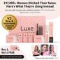 Luxe Cosmetics US Luxe Lashlift Set with tools for eyelash lifting and curling, displayed on a clean white background.