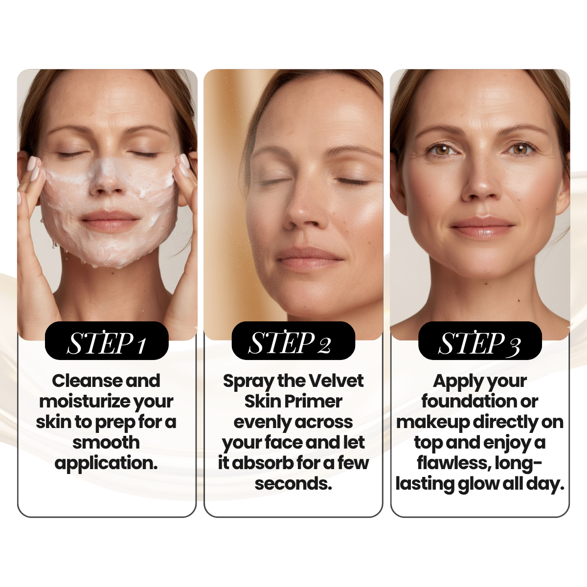 Luxe Cosmetics US Luxe Skin Perfecting Primer in a sleek tube, smooth texture, and clear finish for a flawless makeup base.