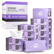 Facial Tissue Paper Soft Tissues 2 Ply White Tissue Paper Bulk - 130 Tissues Per Box Car and Travel Tissue Packs - Face Tissue 7.5" x 7.1" Pack of 30 Tissue Box