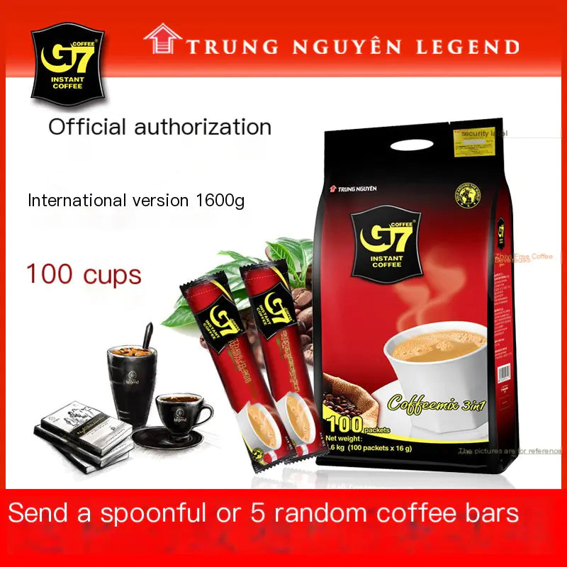 Vietnamese G7 Instant 3-in-1 Coffee Powder (1600g, 100 Packs)