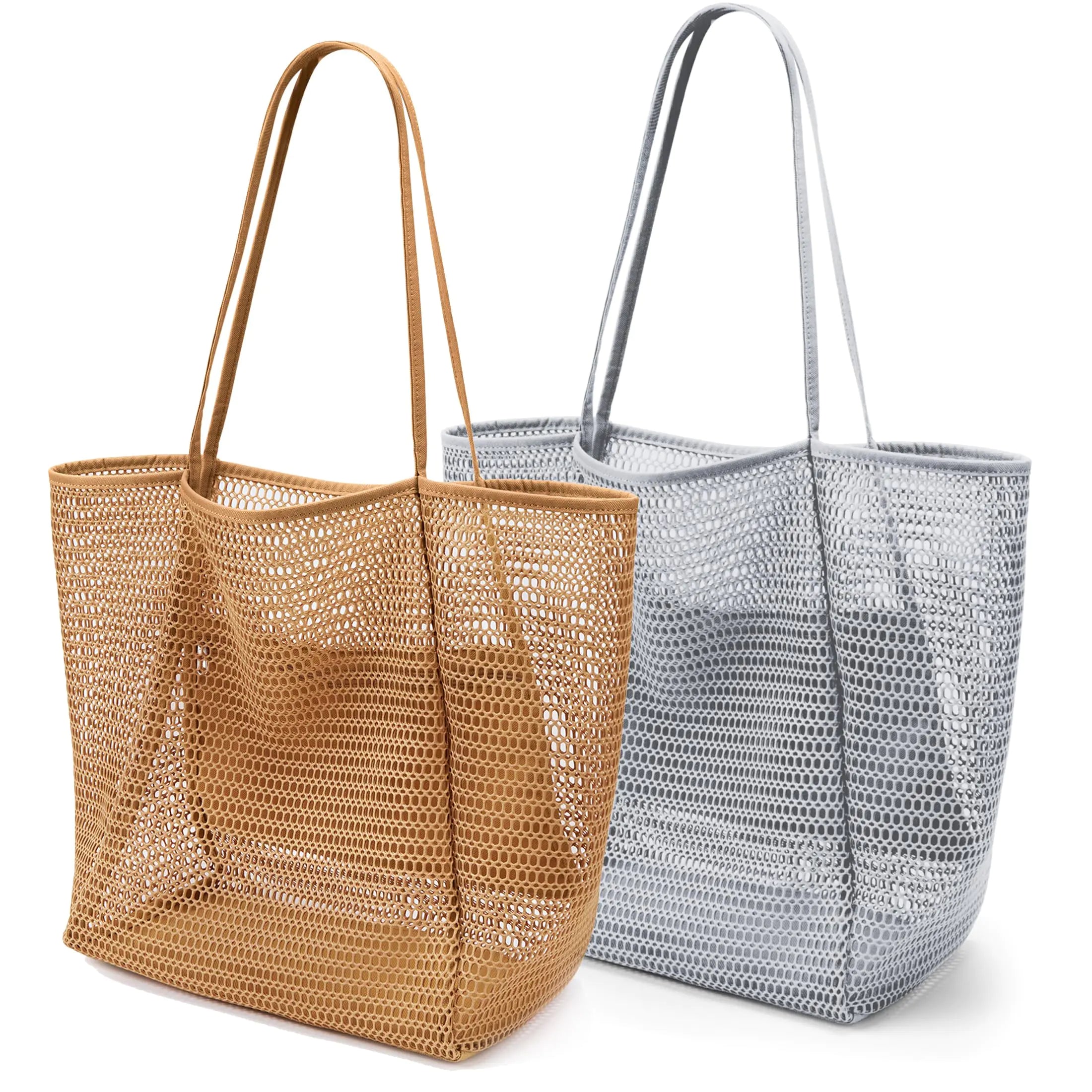 KALIDI Reusable Grocery bag 2 Packs Large Tote Bag 15"X14" Durable Mesh Foldable Daily Utility Shopping Laundry BAG