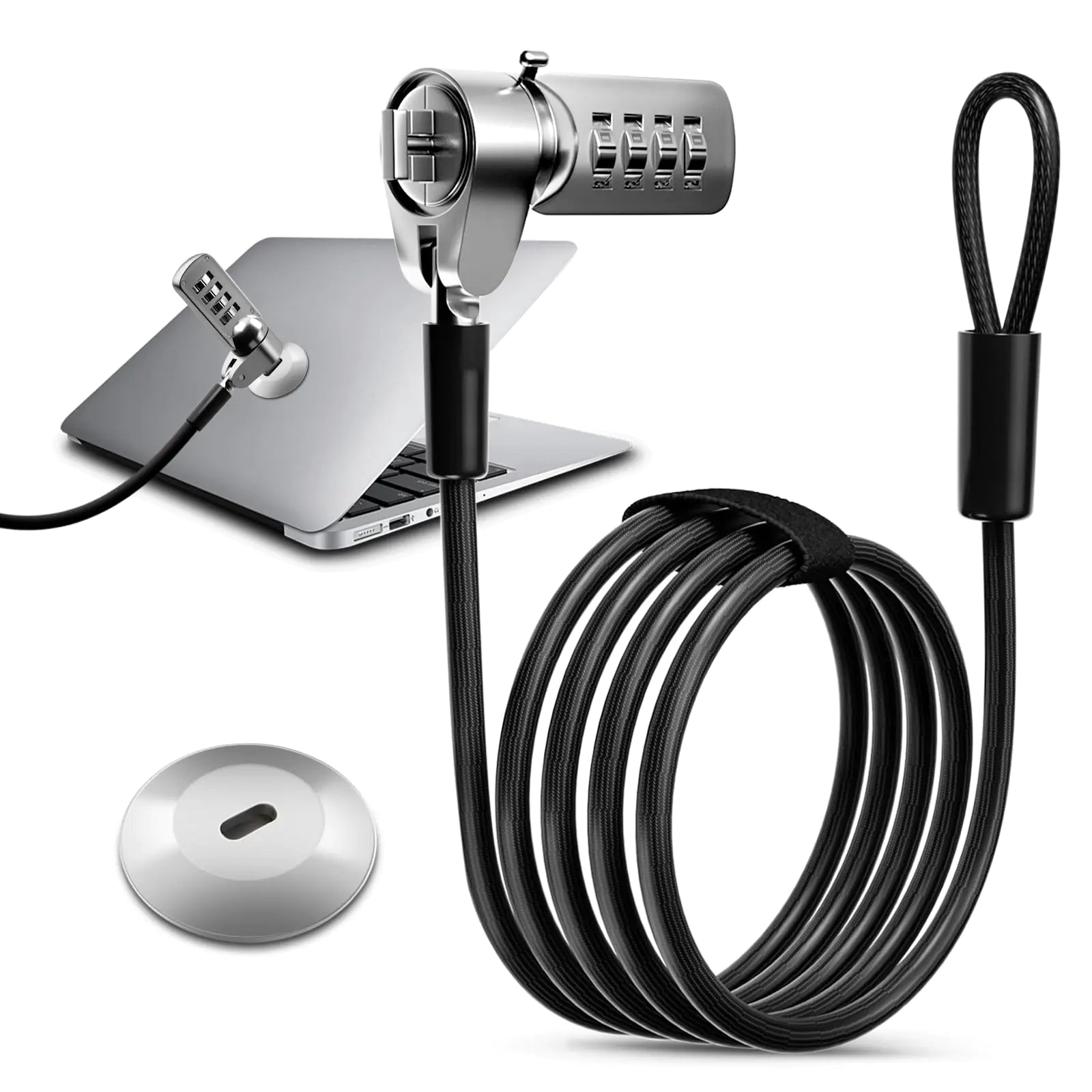 Computer Lock Laptop Lock with Slot Plate 6.23 ft Combination Security Locking Cable Digital Password Protection Lock Cable Anti Theft Lock for Laptop Computer Notebook and Other Device