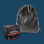 13-gallon Made Here Industrial trash bag with drawstring, 200-count, standard waste disposal bag for kitchen or office use.