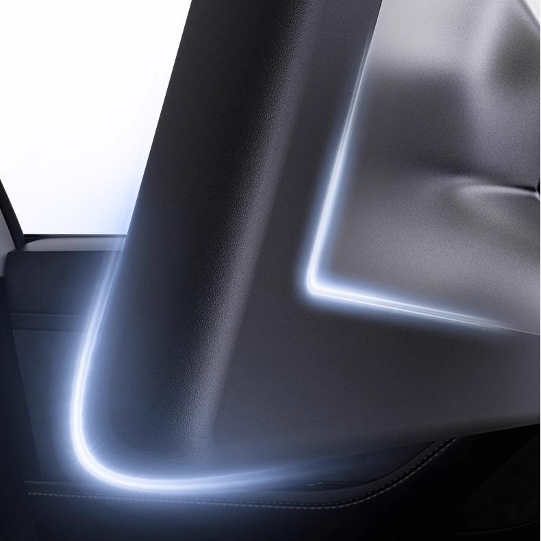 Magnetic silicone center screen frame for Tesla Model Y Juniper and Model 3 Highland, protective screen cover, black finish.