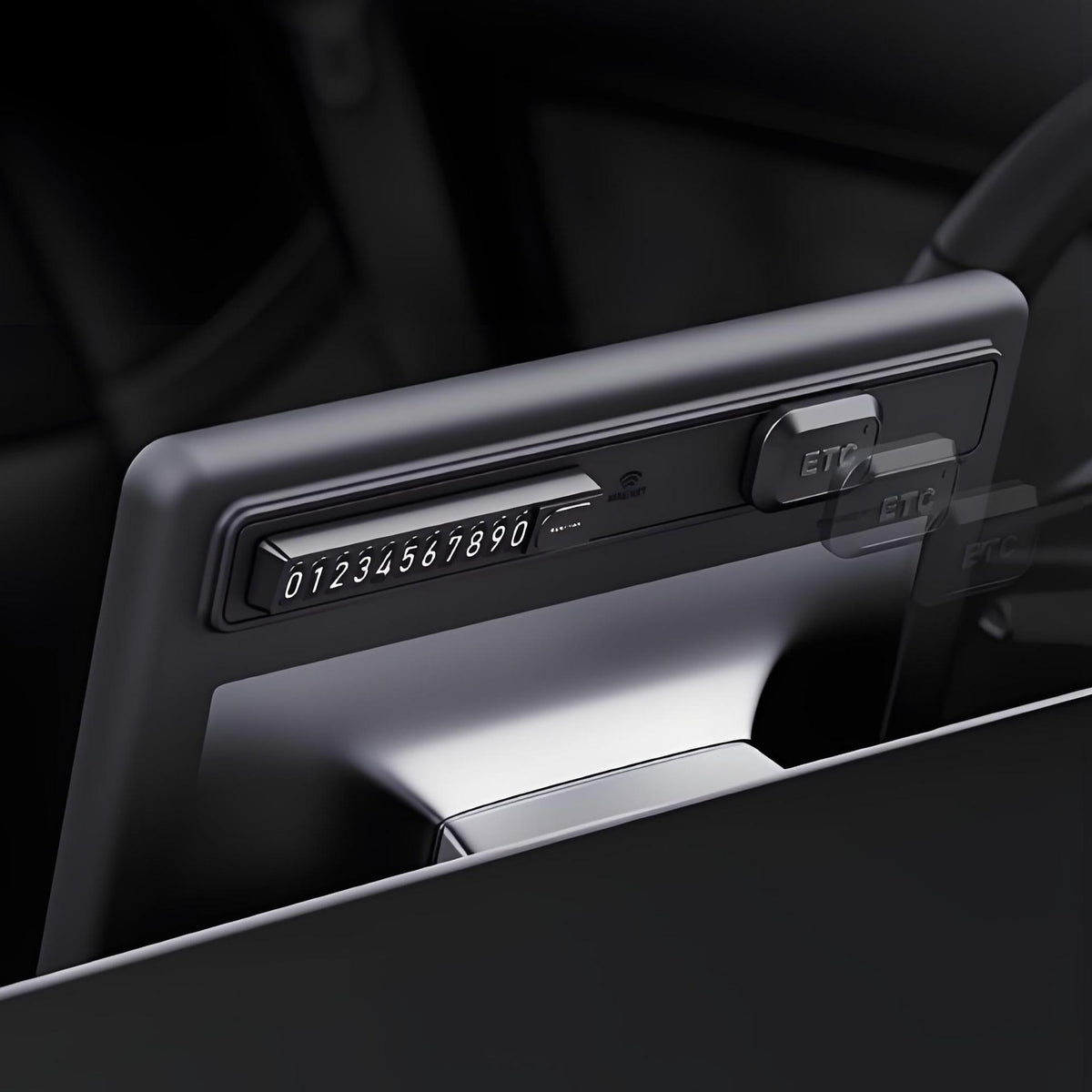 Magnetic silicone center screen frame for Tesla Model Y Juniper and Model 3 Highland, protecting and customizing the touchscreen.