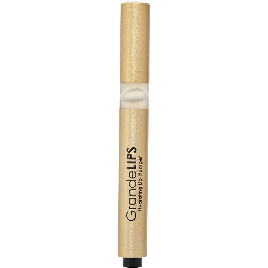 Maison Demusk Grande Cosmetics Grandelips Hydrating Lip Plumper in clear, 2.4ml, showing a sleek lip gloss tube with transparent finish.