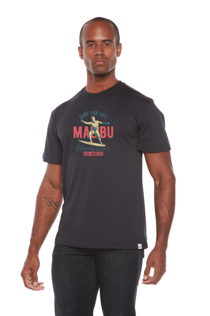 Men's Spun Bamboo graphic T-shirt made from bamboo viscose and organic cotton with a short sleeve and vibrant printed design.