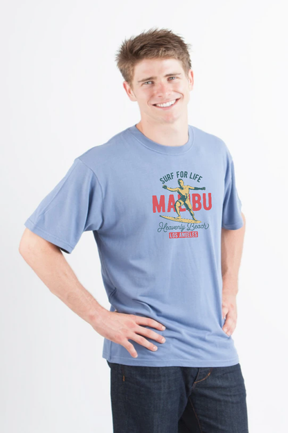 Spun Bamboo men's short sleeve T-shirt with graphic design made from bamboo viscose and organic cotton fabric.