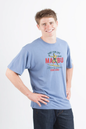 Spun Bamboo men's short sleeve T-shirt with graphic design made from bamboo viscose and organic cotton fabric.