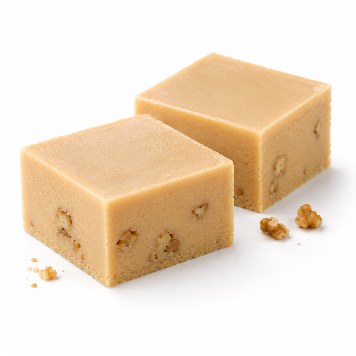 Sweet maple walnut fudge squares from Candy In Bulk, showcasing creamy fudge topped with crunchy walnuts and rich maple flavor.