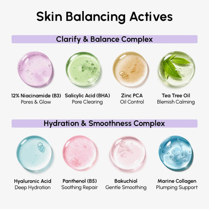 Maree 12% Niacinamide Smooth & Glow Pads for brightening and clear skin, arranged in a skincare routine setup.