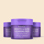 Maree 12% Niacinamide Smooth & Glow Pads in a clear jar with pads ready for skincare routine application.