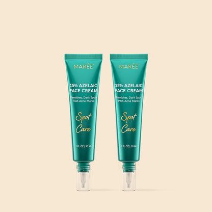 Maree Azelaic Acid Cream for Sensitive Skin in a white jar, suitable for calming and brightening delicate skin.