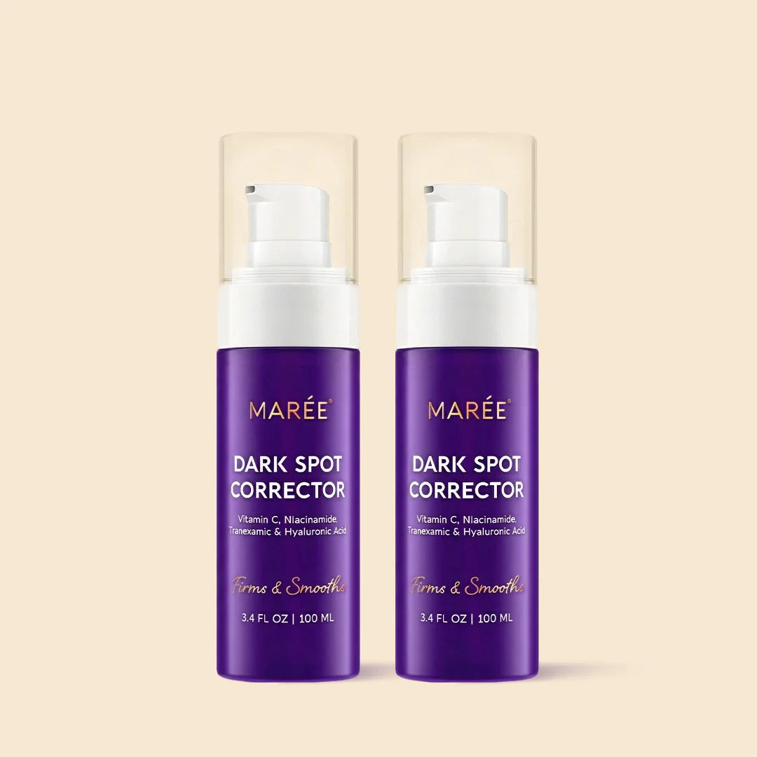 Maree Face & Body Serum for Dark Spots, smooth serum bottle with applicator for skin brightening and spot treatment.