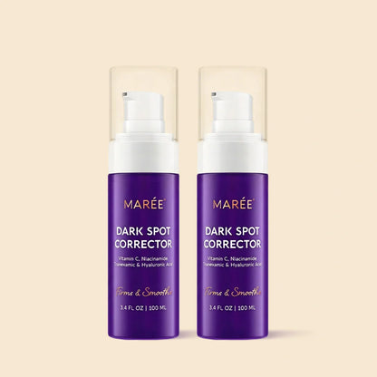 Maree Face & Body Serum for Dark Spots, smooth serum bottle with applicator for skin brightening and spot treatment.