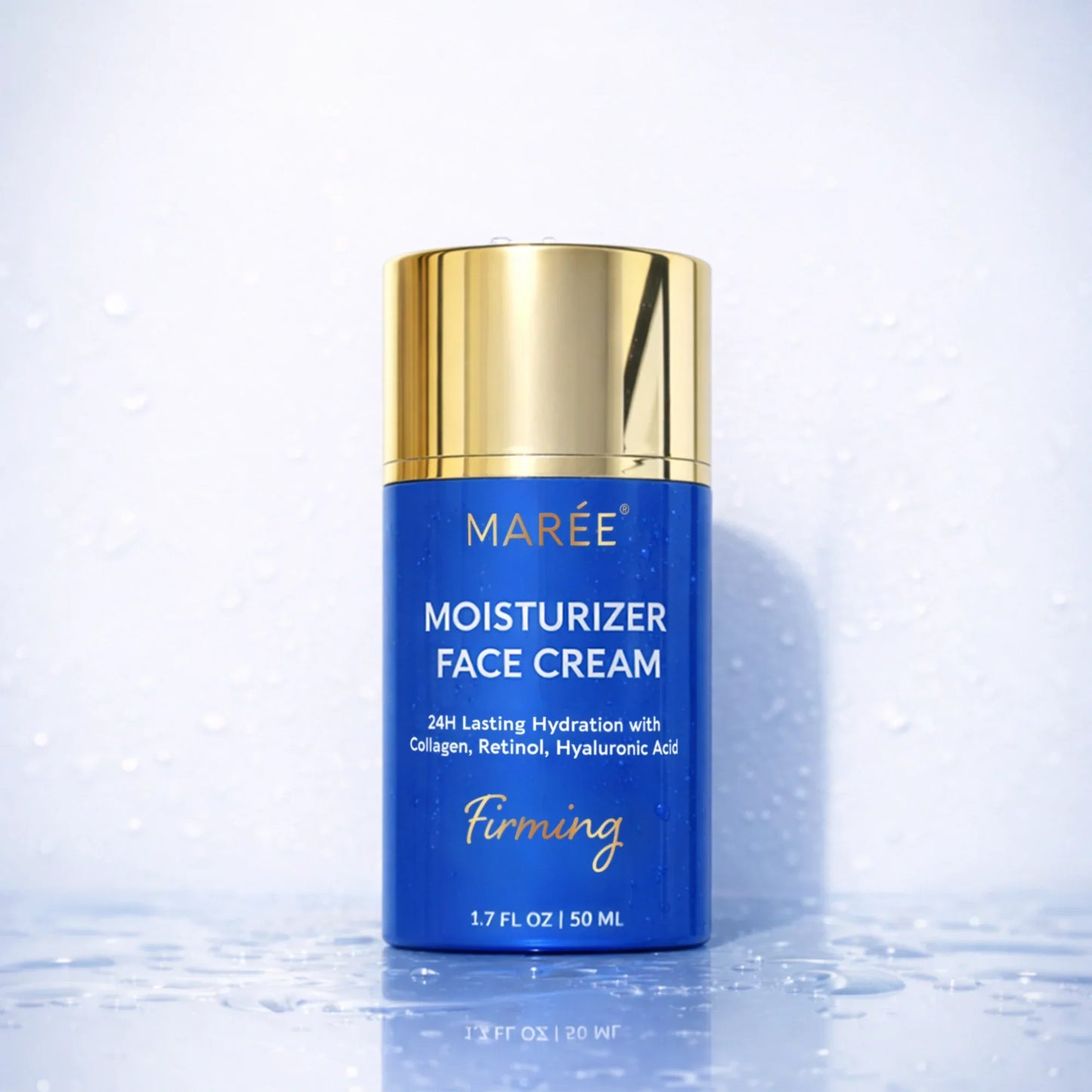 Maree Firming and Lifting Collagen Moisturizer in a sleek jar, designed to hydrate and tighten skin.