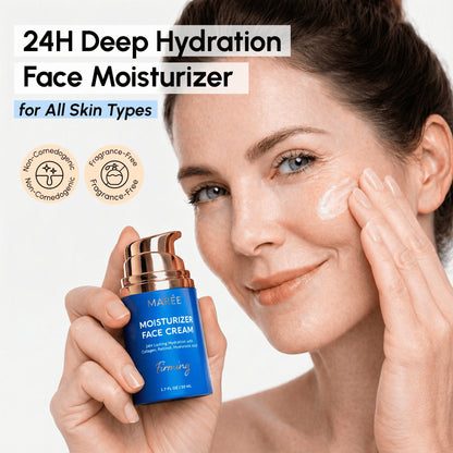 Maree Firming & Lifting Collagen Moisturizer jar, creamy skincare product for firming and lifting the skin.