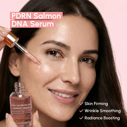 Maree Firming & Renewing PDRN Serum bottle with dropper, showcasing sleek packaging for skincare routine enhancement.