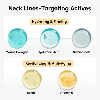Maree lifting neck wrinkle patches applied to the neck area for reducing fine lines and improving skin firmness.