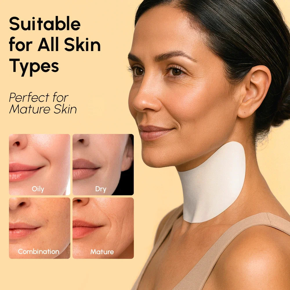 Maree Lifting Neck Wrinkle Patches displayed on a clean, white surface, showing their packaging and application area.