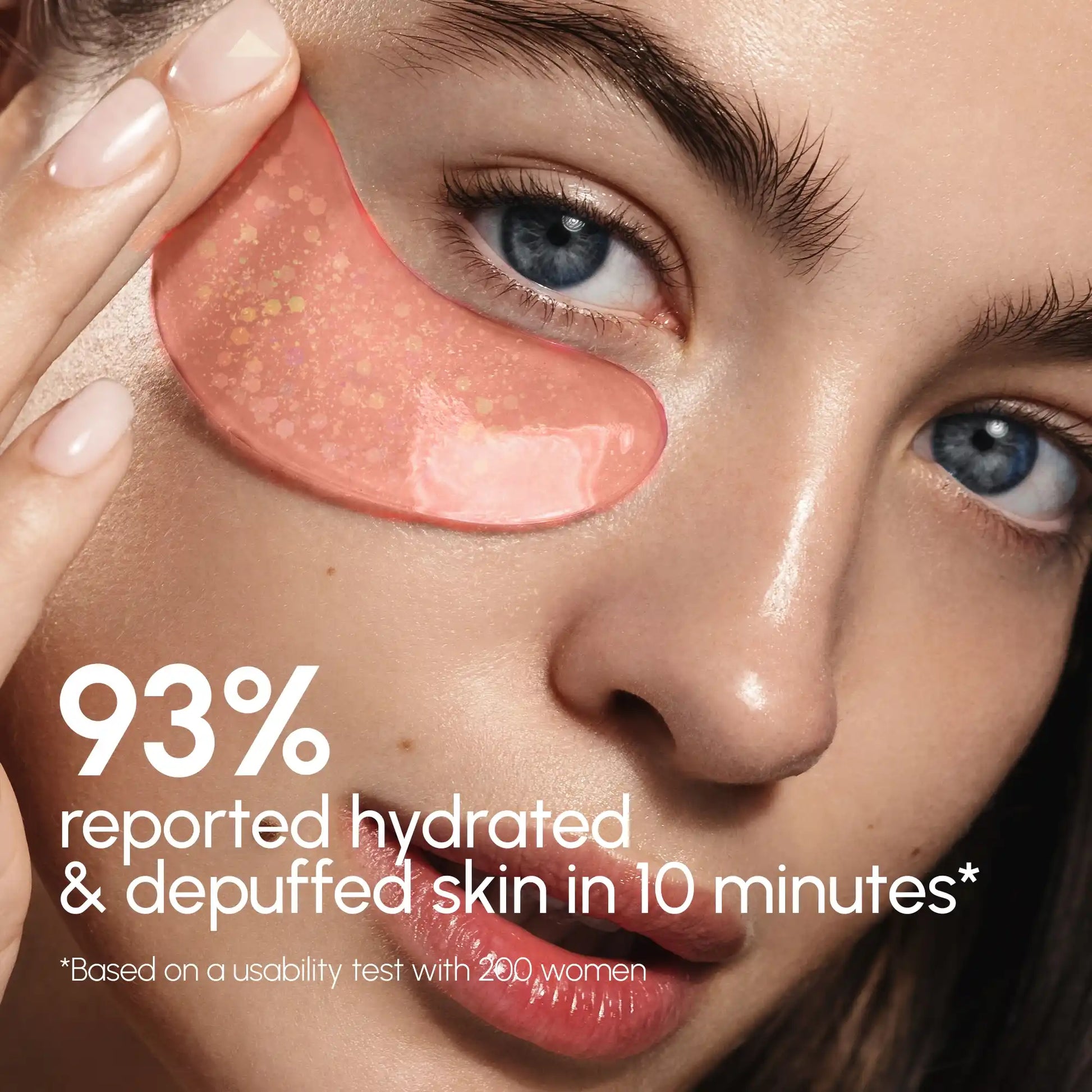 Maree pink eye patches for puffy eyes, featuring soothing gel pads designed to reduce puffiness and refresh the eye area