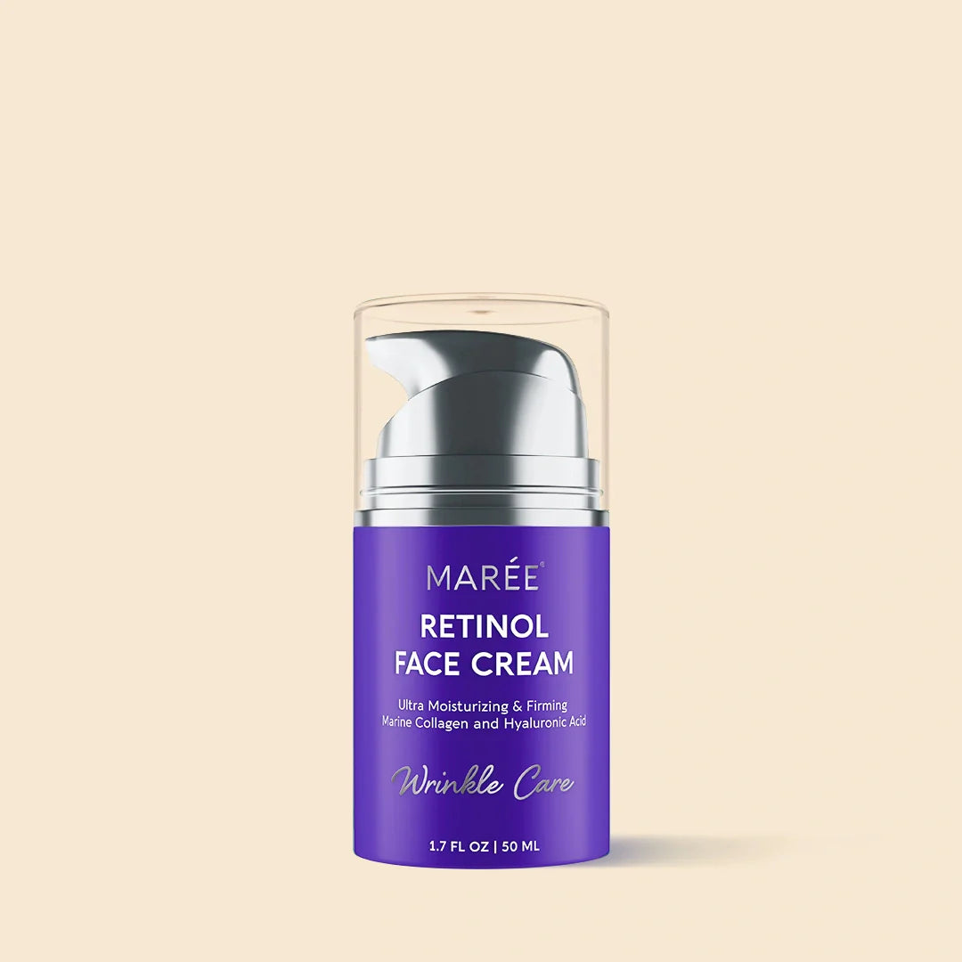 Maree Retinol Lifting & Firming Face Cream jar, smooth cream with a clean, modern packaging, suitable for skincare routine.