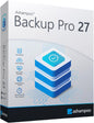 Backup Pro 27 by Markt + Technik showing full system backup and recovery options for Windows 11 and 10 on a computer screen.