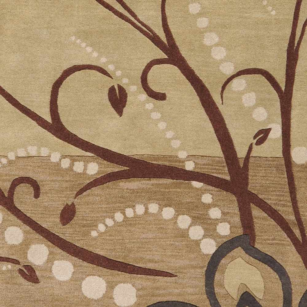 Close-up of the Mazama Area Rug by Boutique Rugs, showing the fabric swatch with its textured pattern and rich earthy tones.