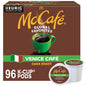 Six packs of McCafe French Roast dark roast coffee K-Cup pods for Keurig, 96 single serve coffee pods in total.