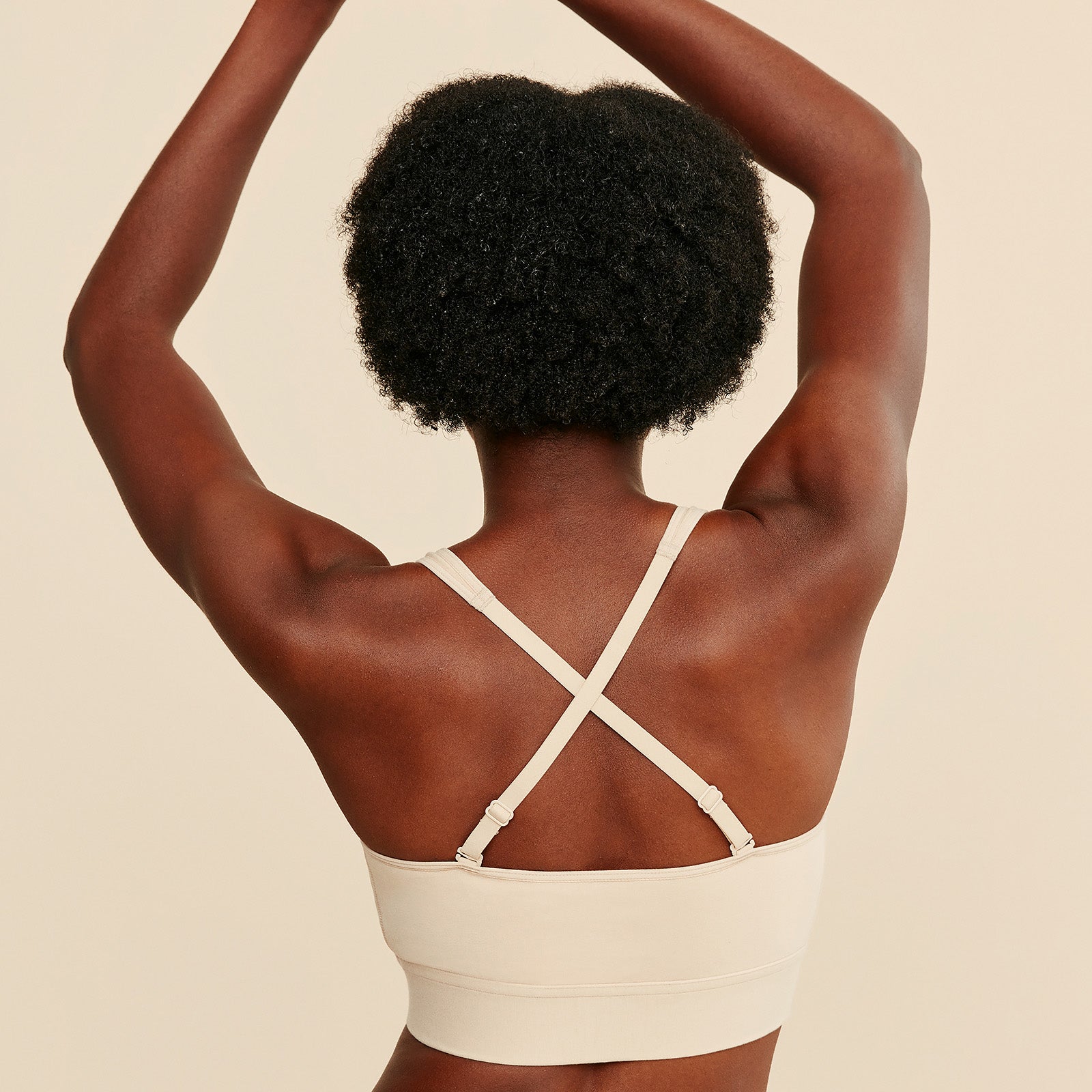 Meadow beige Wilderness front-closure cotton bralette with soft fabric and adjustable straps, designed for comfort and everyday wear.