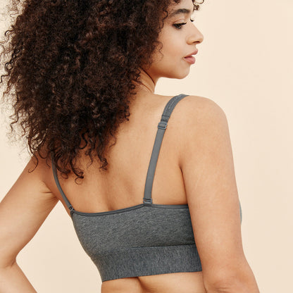 Grey Meadow Wilderness front-closure cotton bralette with soft fabric and adjustable straps, designed for comfort and support.