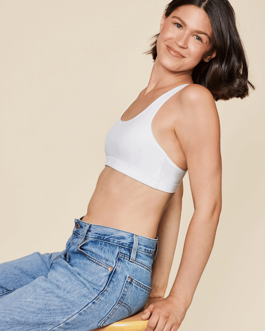 Black Meadow Glide Cotton Racerback Bralette sports bra with supportive racerback design and comfortable cotton fabric.
