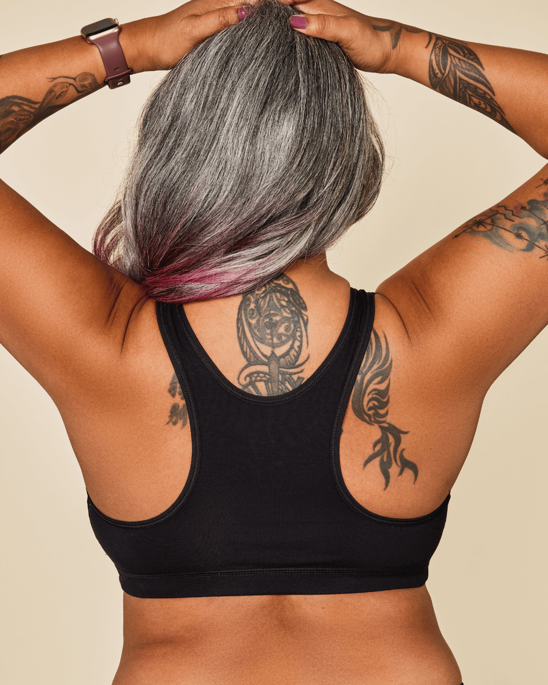 Black Meadow Glide Cotton Racerback Bralette, a comfortable sports bra with a sleek design and supportive fit.