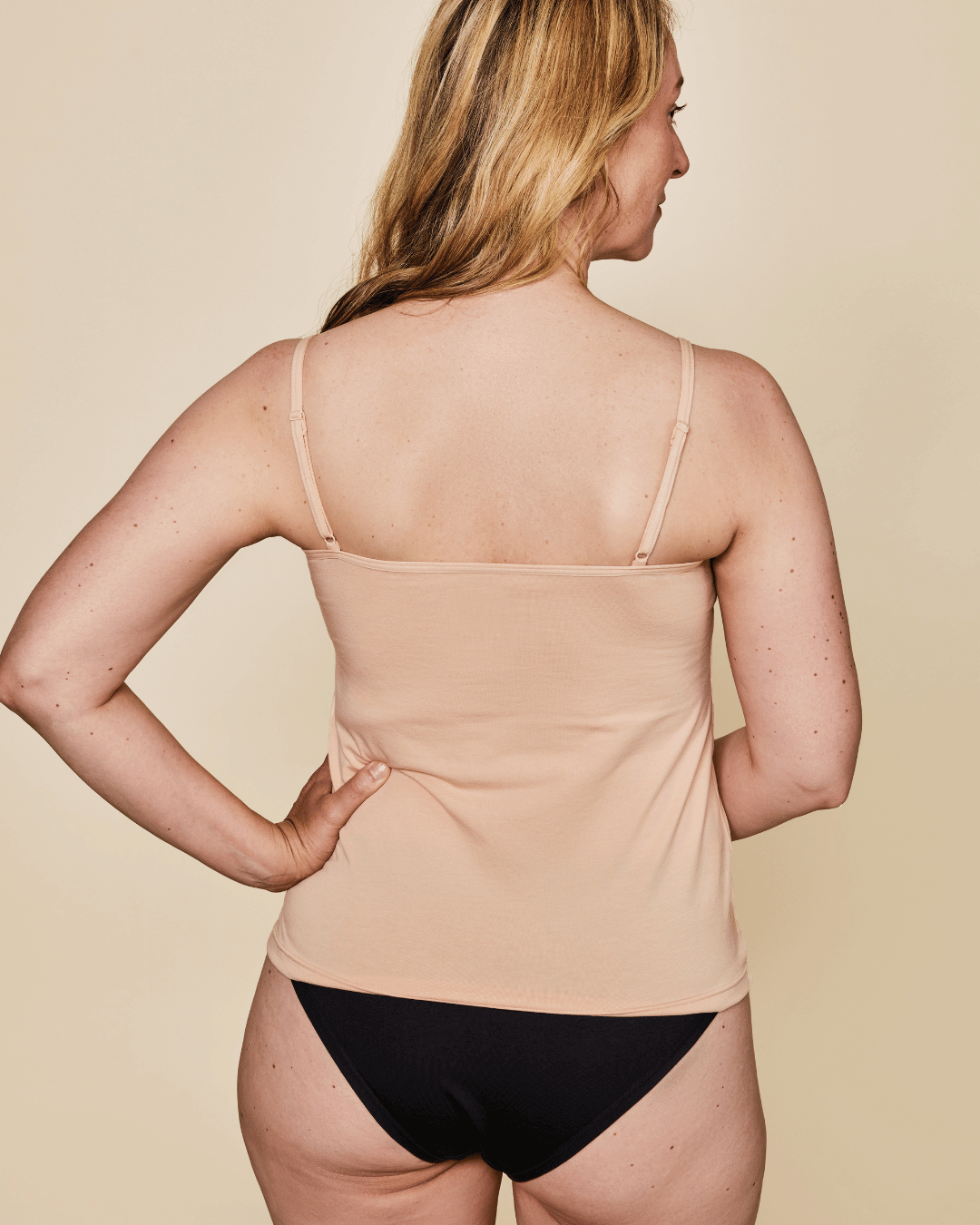 Black Meadow Luna cotton cami sports bra with adjustable straps and supportive design for comfortable active wear.