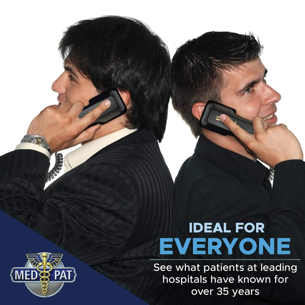 Med-Pat D2200 dual-handset landline telephone with memory keys and enhanced volume for clear communication.