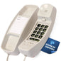 Med-Pat T1C Trimline Corded Phone in dove gray, wall-mountable landline phone with hearing aid compatibility and ring indicator.